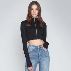 Cropped Zip-front Top by Marissa Webb